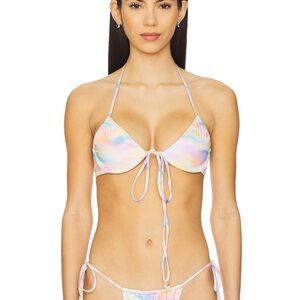 NWT Bananhot Nix Bikini Top - Pink Lagoon Small